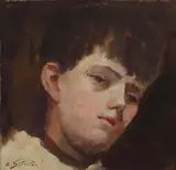 Portrait of a Young Boy by Arthur Streeton, oil on canvas on board, sold Mar 2015