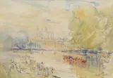 Arthur Streeton, The King’s Barge, Eton 1905, 1905, watercolour on paper