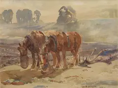 Taking a Break 1921 by Hans Heysen, 1921, watercolour on paper, sold Mar 2015