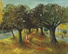 Lover's Lane 1944 by Sali Herman, 1944, oil on board, sold Mar 2015