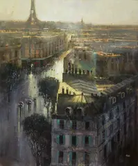 Herman Pekel, Paris Rooftops 2009, 2009, oil on canvas