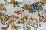 David Bromley, Butterflies, synthetic polymer paint and silver leaf on canvas (diptych)