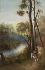 Charles Rolando, The Riverside Track, oil on panel