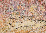 Donald Friend, Village Rehearsal, Bali, gouache on paper on board