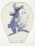 Study for Baboon Vase 1980 by Brett Whiteley, 1980, ink on paper, sold Mar 2015