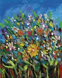 Pro Hart, Spring Flowers 1989, 1989, oil on canvas