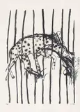 Hyena (Regent's Park Zoo series) 1965 by Brett Whiteley, 1965, colour screenprint, offered Mar 2015