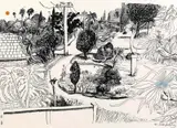 Lindfield Gardens 1978 by Brett Whiteley, 1978, screenprint in two colours with offset lithography, offered Mar 2015