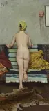 Bernard Hall, Nude Study, oil on canvas
