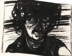 Mirrored 1977 by Brett Whiteley, 1977, ink on paper, sold Dec 2014