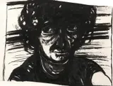 Mirrored 1977 by Brett Whiteley, 1977, ink on paper, sold Dec 2014