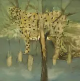 Leopard in the Trees c1963 by Sidney Nolan, c1963, oil on board, sold Dec 2014