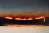Tim Storrier, Evening Fire Line 1989, 1989, oil and mixed media on canvas