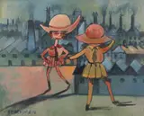 Charles Blackman, Schoolgirls and Factory Smoke c1952-53