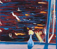 Brett Whiteley, Westerly with Daisies (View of Lavender Bay) 1974, 1974, oil on composition board
