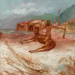 Sidney Nolan, Kelly and Horse c1964-65, c1964-65, oil on board