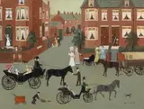 Helen Bradley, Grandpa held Prince 1977, 1977, oil on canvas on board
