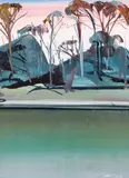 Arthur Boyd, Dusk at Shoalhaven, oil on board