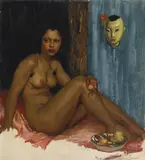 Portrait of Olive by Norman Lindsay, oil on canvas on board, offered Dec 2014