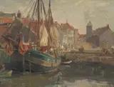 Hans Heysen, The Dutch Barge, West Wemyss, Fifeshire, Scotland 1900