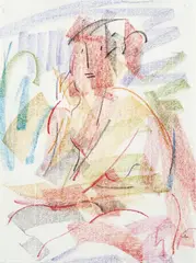 Sam Fullbrook, Nude, pastel on paper