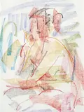Sam Fullbrook, Nude, pastel on paper