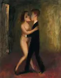 Dancers (The Kiss) 2002 by Garry Shead, 2002, oil on board, sold Dec 2014