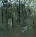 Arthur Boyd, Figures and Lovers in Pine Forest 1973, 1973, oil on canvas