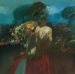 Kevin Connor, Figure in a Garden 1970, 1970, oil on composition board