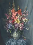 Ernest Buckmaster, Mixed Flowers in a White Jug