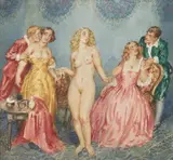 Narussine by Norman Lindsay, watercolour on paper, offered Dec 2014