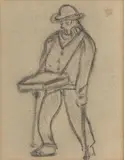 Der Kriegsversehrte (Disabled Ex-Serviceman) by Heinrich Zille, charcoal on paper, sold Dec 2014