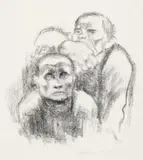 Gefangene Musik Horend (Prisoners Listening to Music) 1925 by Käthe Kollwitz, 1925, lithograph, sold Dec 2014