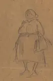 Untitled (Shopper with Handbag) by Heinrich Zille, pencil on paper, sold Dec 2014