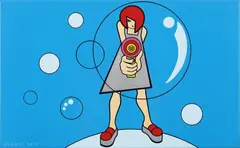 Hazel Dooney, Rave Doll (Resized For Easy Popular Consumption) 2011, 2011, high gloss enamel and metallic silver enamel on canvas
