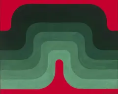 Wave 1970 by John Coburn, 1970, gouache on paper on board, sold Dec 2014