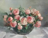 Nora Heysen, Bowl of Pink Roses 1953