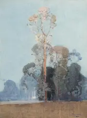 Untitled (Trees) 1921 by Sydney Long, 1921, watercolour on paper, sold Dec 2014