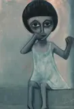 Robert Dickerson, Blue Girl, oil on board