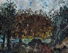 Murrumbidgee River 1966 by John Perceval, 1966, oil on board, offered Dec 2014