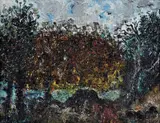 John Perceval, Murrumbidgee River 1966, 1966, oil on board