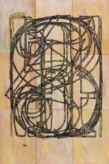 Imants Tillers, Counting (0 through 9) 1987, 1987, oil stick and synthetic polymer paint on canvas-board (9)