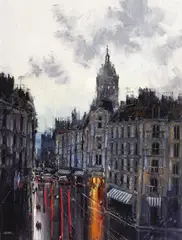 Paris Rooftops 2009 by Herman Pekel, 2009, oil on board, sold Dec 2014