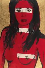 Mallory by David Bromley, synthetic polymer paint and gold leaf on card, sold Dec 2014
