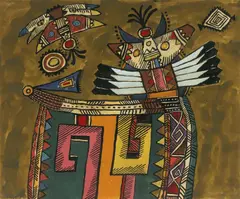 Butterflys 1990 by Alan Davie, 1990, gouche on paper, sold Dec 2014