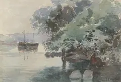 Benjamin Edwin Minns, Sirius Cove, watercolour on paper