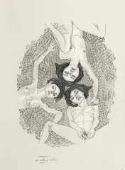 Angels 2001 by Del Kathryn Barton, 2001, pencil and pastel on paper, offered Dec 2014