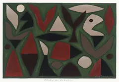 Study for Kakadu by John Coburn, synthetic polymer paint and coloured pencil on paper, sold Dec 2014