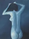 Robert Dickerson, Untitled (Blue Nude), oil on canvas on board