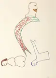 Lowell Poem X c1967 by Sidney Nolan, c1967, crayon on paper, offered Dec 2014
